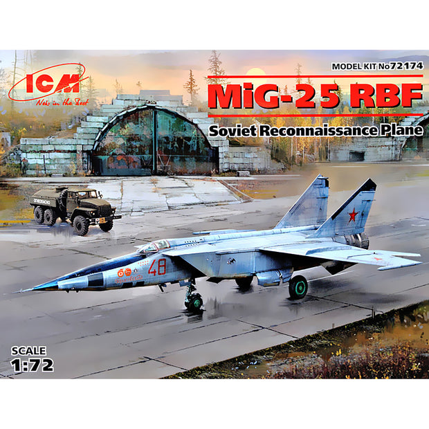 ICM 72174 Scale model aircraft kit 1:72 MiG-25 RBF, Soviet Reconnaissance Plane
