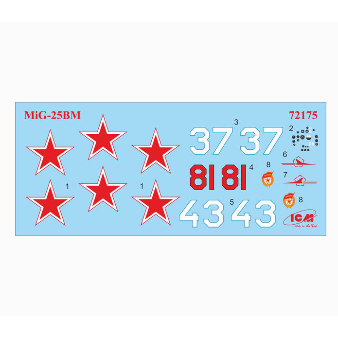 ICM 72175 Plastic model airplane kit Scale 1:72 MiG-25 BM Soviet Strike Aircraft