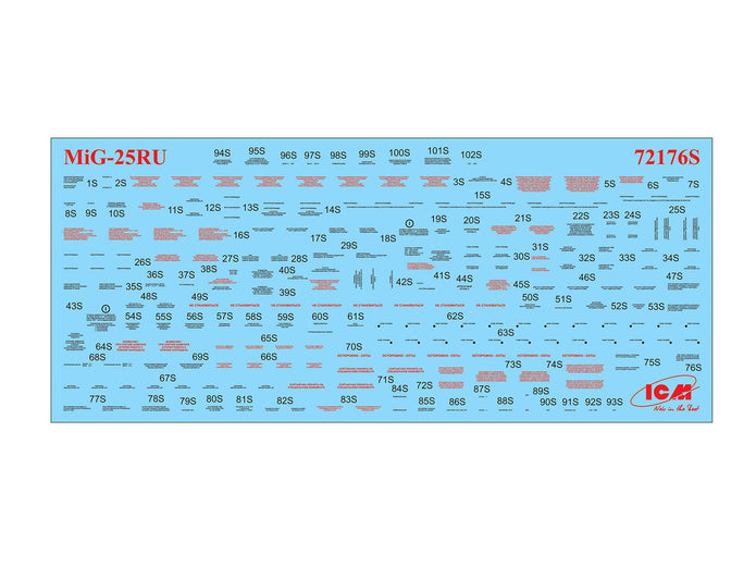 ICM 72176 Plastic model aircraft kit 1:72 MiG-25 RU, Soviet Training Aircraft