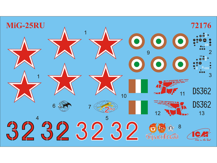 ICM 72176 Plastic model aircraft kit 1:72 MiG-25 RU, Soviet Training Aircraft
