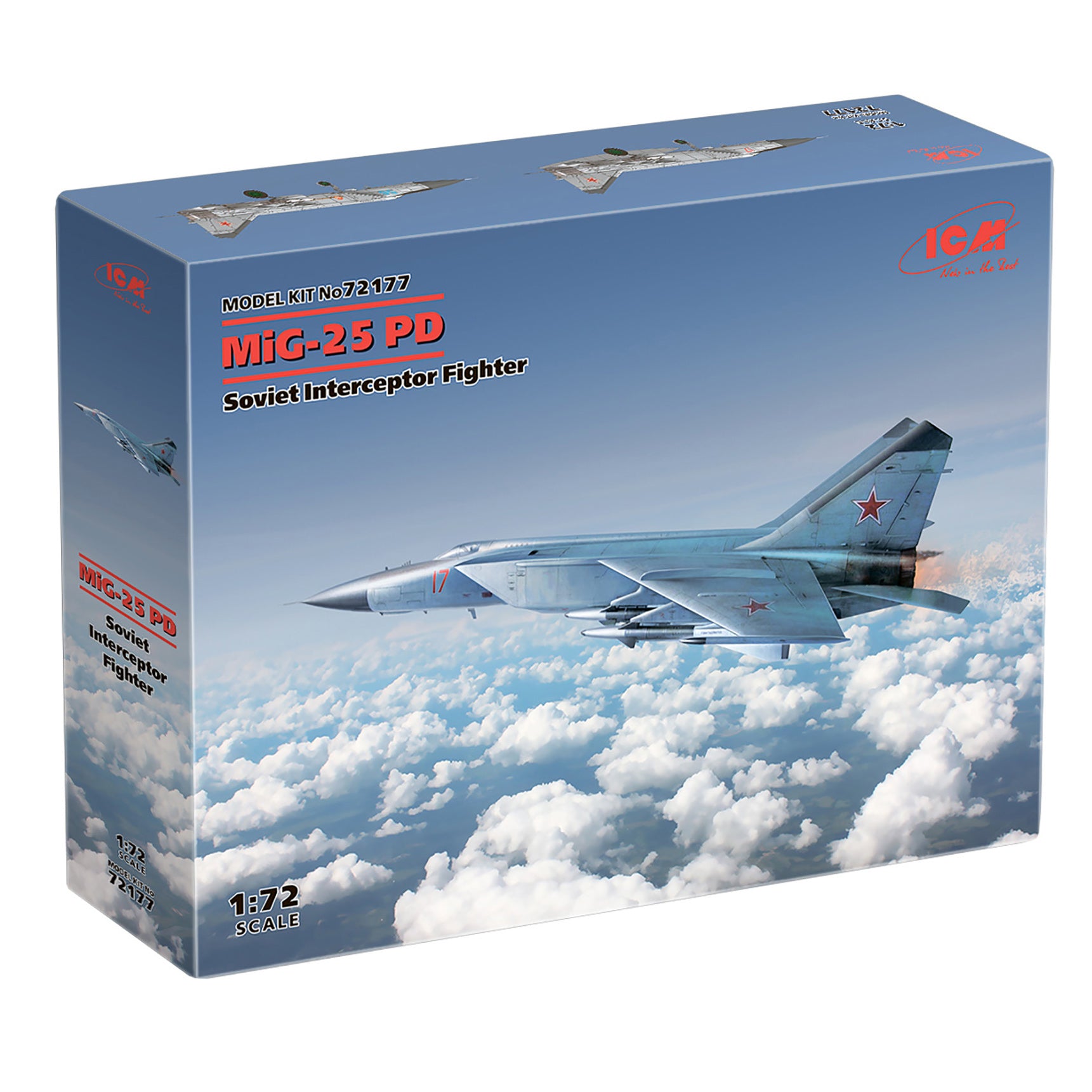 ICM 72177 Plastic model kit aircraft 1:72 MiG-25PD, Soviet fighter-interceptor