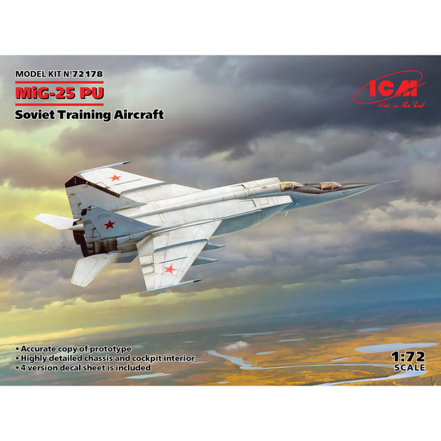 ICM 72178 Plastic model aircraft kit 1:72 MiG-25 PU, Soviet Training Aircraft