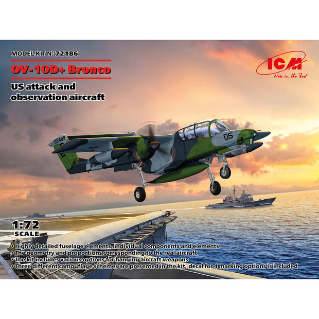OV-10D+ Bronco US attack and observation aircraft 1:72 ICM 72186 - Plastic Model