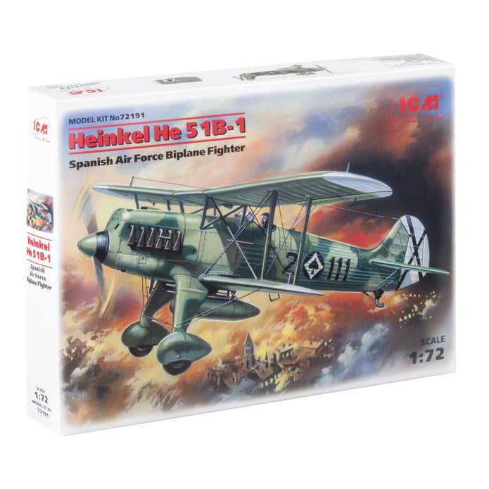 ICM 72191 Plastic model aircraft 1:72 Heinkel He-51 B-1 Spanish fighter-biplane