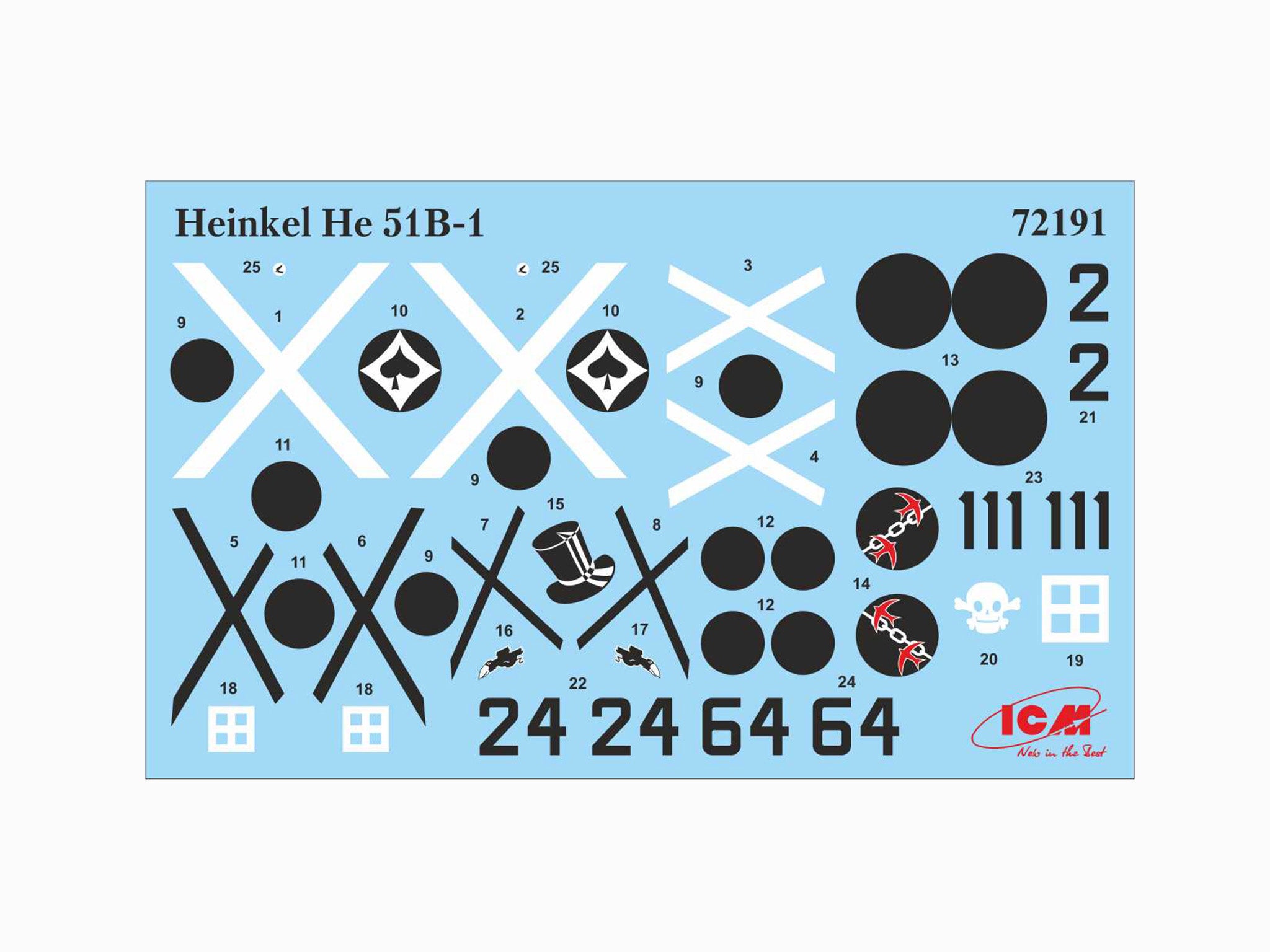 ICM 72191 Plastic model aircraft 1:72 Heinkel He-51 B-1 Spanish fighter-biplane