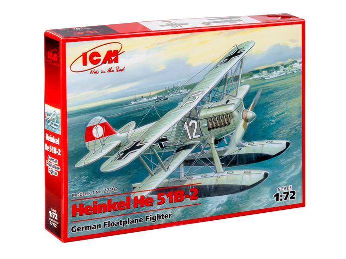 Heinkel He 51B-2 German Floatplane Fighter Scale 1:72 ICM72192 Plastic Model Aircraft Kit
