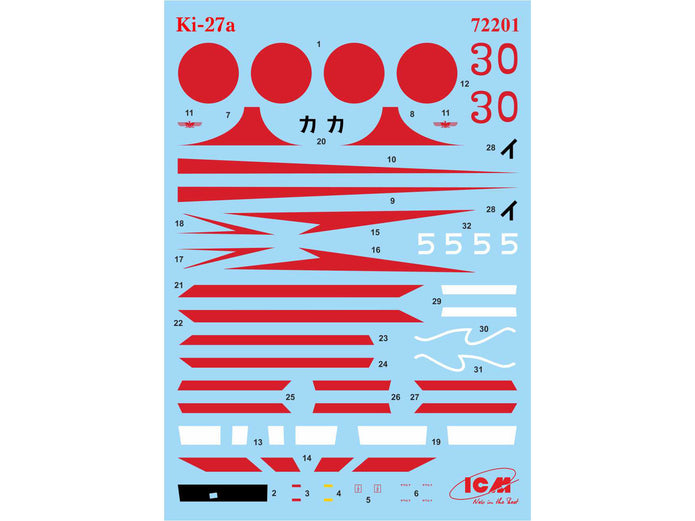 ICM 72201 Scale model aircraft kit 1:72 Ki-27a Japan army fighter kits model