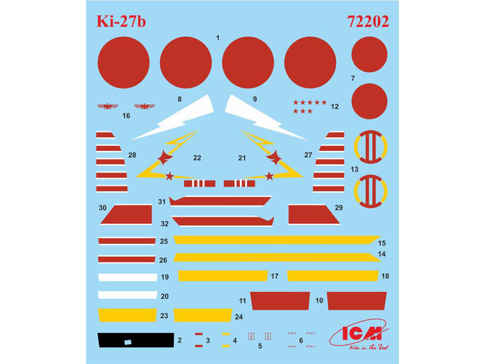 ICM 72202 Scale model kit aircraft 1:72 Ki-27b Japan army fighter plastic models