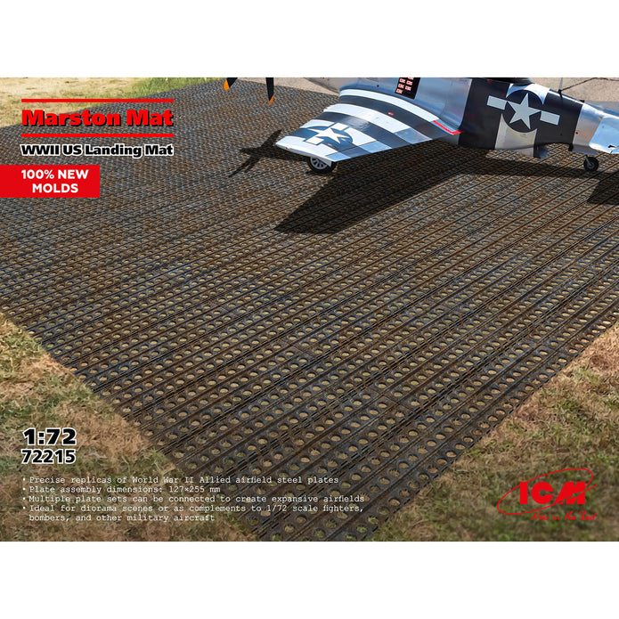 Marston Mat WWII US Landing Mat Scale 1:72 ICM72215 Plastic Model Stands Kit