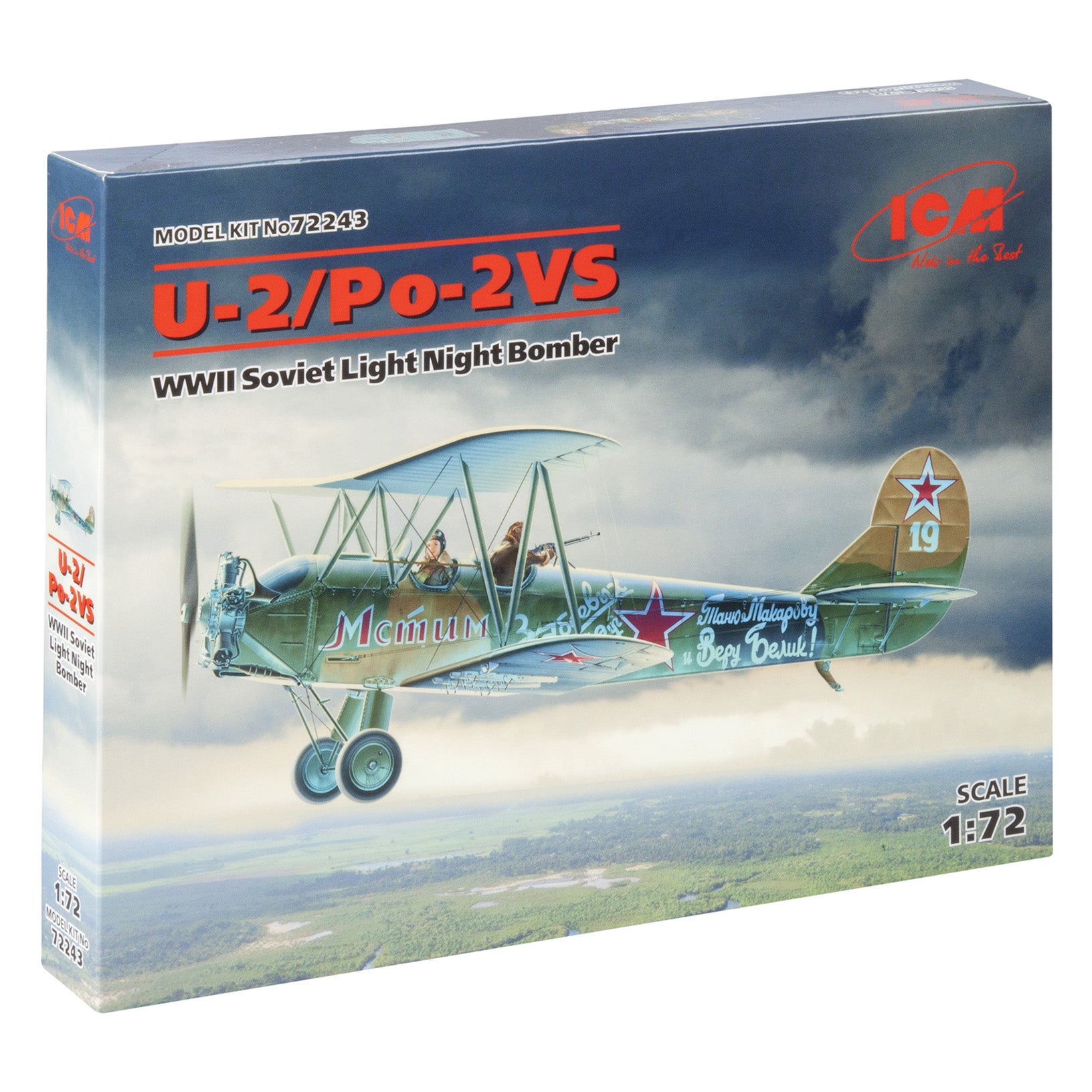 ICM 72243 Plastic model kit Scale 1:72 U-2/Po-2VS Soviet light night bomber WWII
