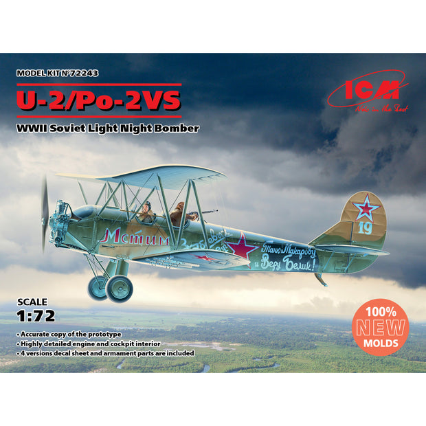 ICM 72243 Plastic model kit Scale 1:72 U-2/Po-2VS Soviet light night bomber WWII