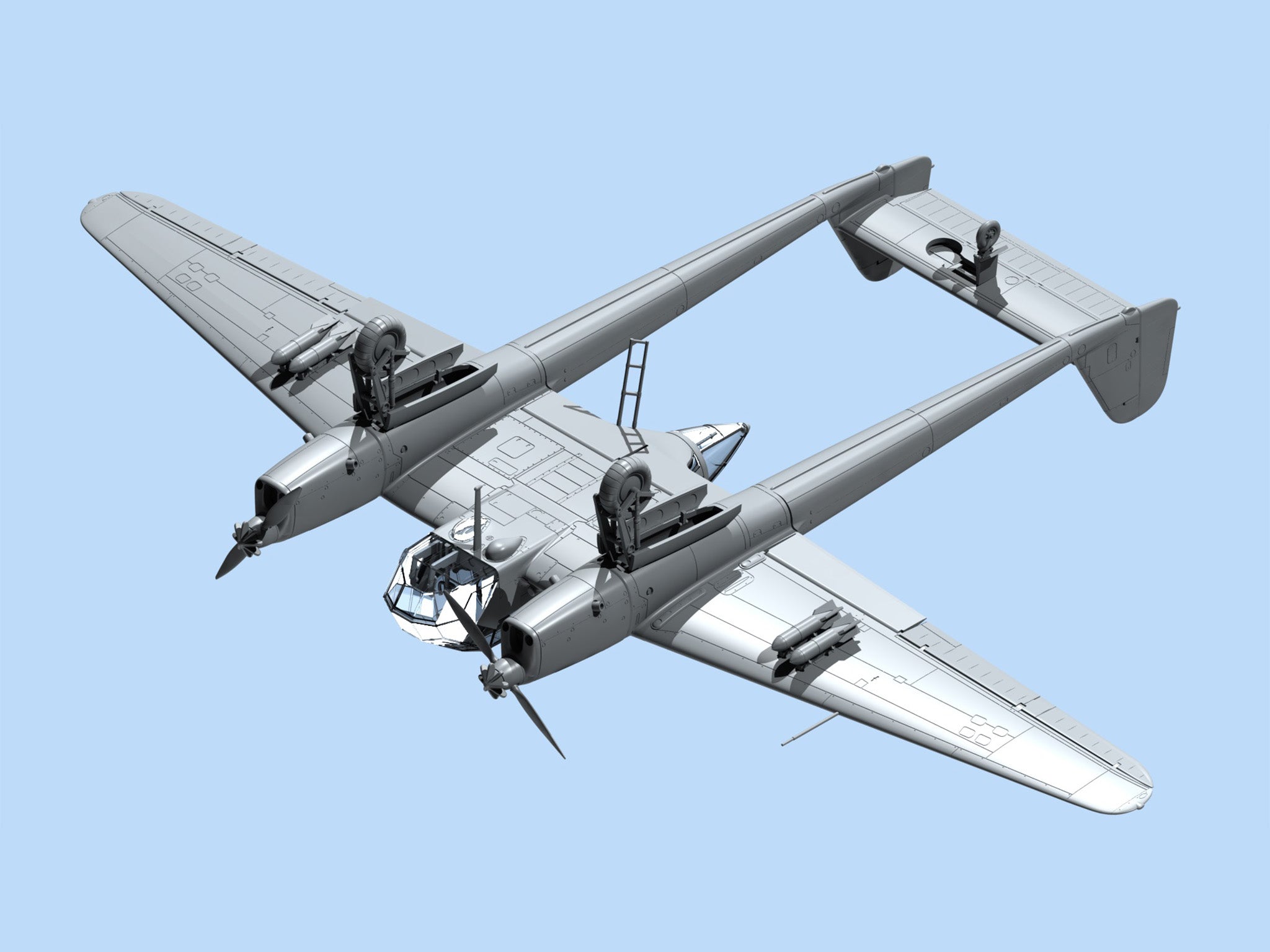 ICM 72291 Plastic model kit Scale 1:72 German reconnaissance plane Fw 189A-1