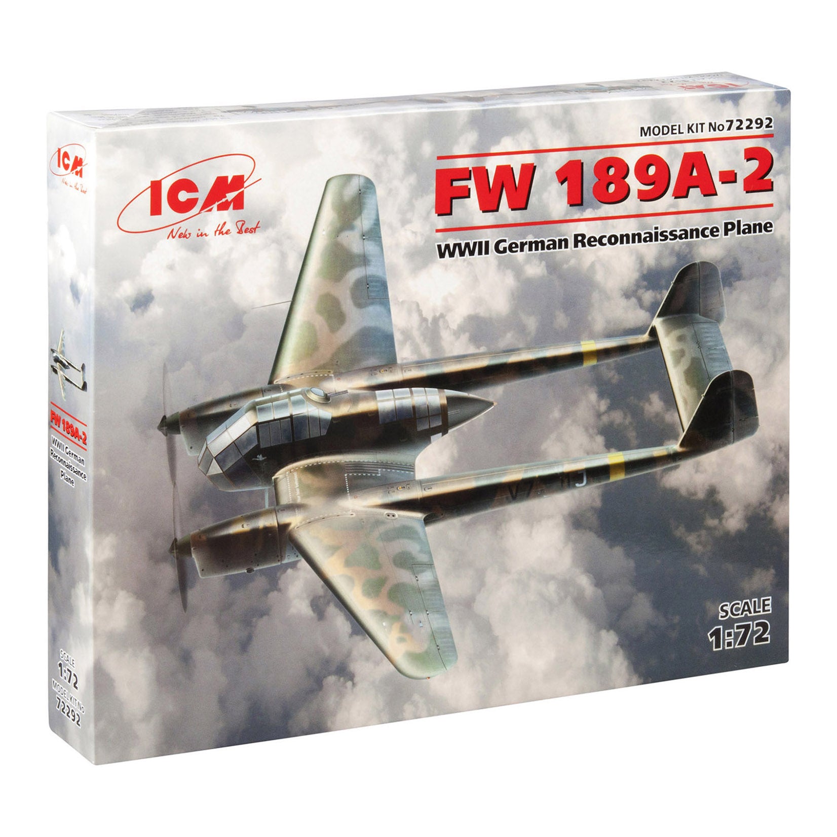 ICM 72292 Plastic model aircraft kit 1:72 German reconnaissance plane Fw. 189A-2