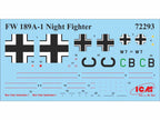 ICM 72293 Plastic model kit airplanes 1:72 WWII German night fighter FW 189A-1