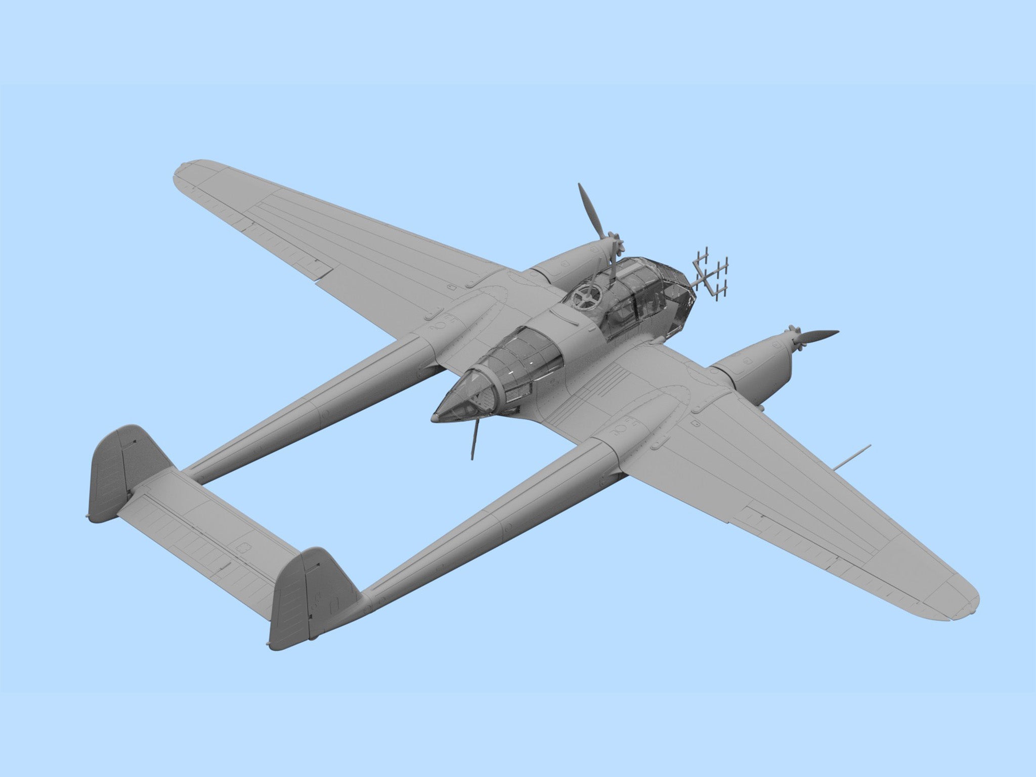 ICM 72293 Plastic model kit airplanes 1:72 WWII German night fighter FW 189A-1