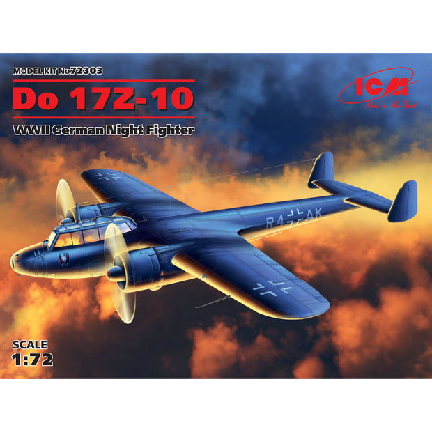 ICM 72303 model kit airplanes 1:72 Dornier Do 17Z-10, WWII German night fighter