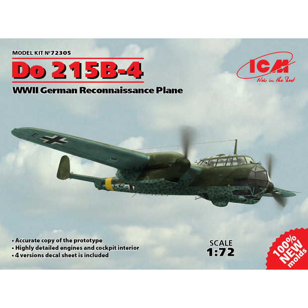 ICM72305 Scale model kit aircraft 1:72 Do215B-4 WWII German reconnaissance plane