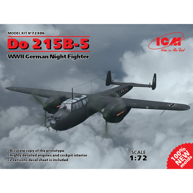 ICM 72306 Plastic model kit airplanes 1:72 Do 215B-5, WWII German Night Fighter