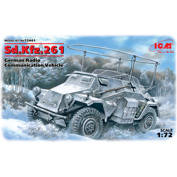 ICM 72441 Scale model kit 1:72 SdKfz 261 WWII German radio communication vehicle