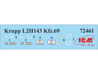 ICM 72461 Scale model kit 1:72 Krupp L2H143 Kfz69 German tractor with PaK-36 gun