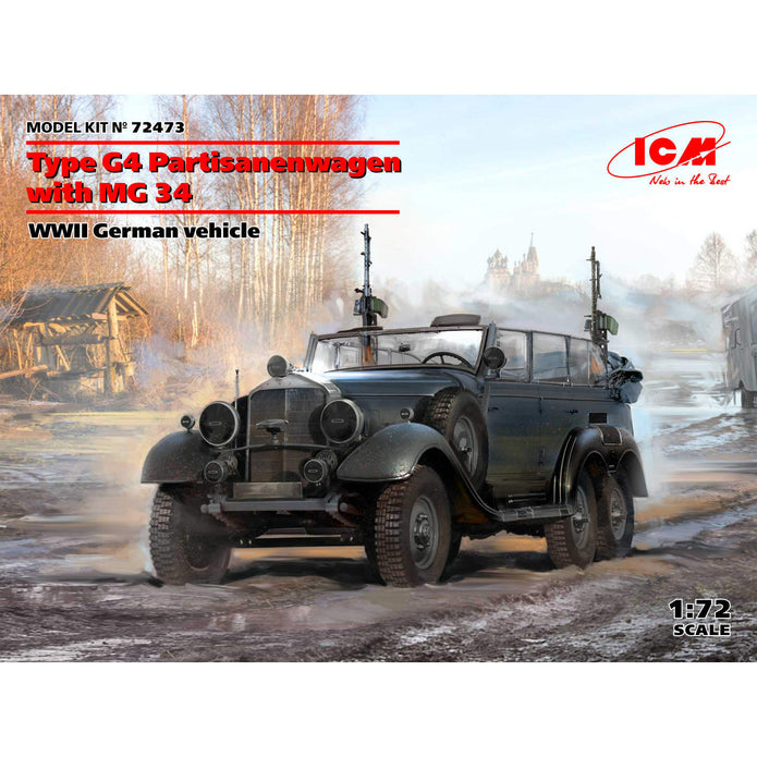 ICM 72473 model kit 1:72 Type G4 Partisanenwagen with MG 34, WWII German vehicle