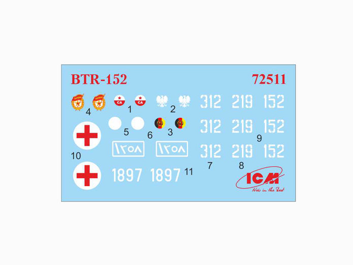 ICM 72521 Scale kit 1:72 BTR-152K Soviet armored troop-carrier model kit plastic