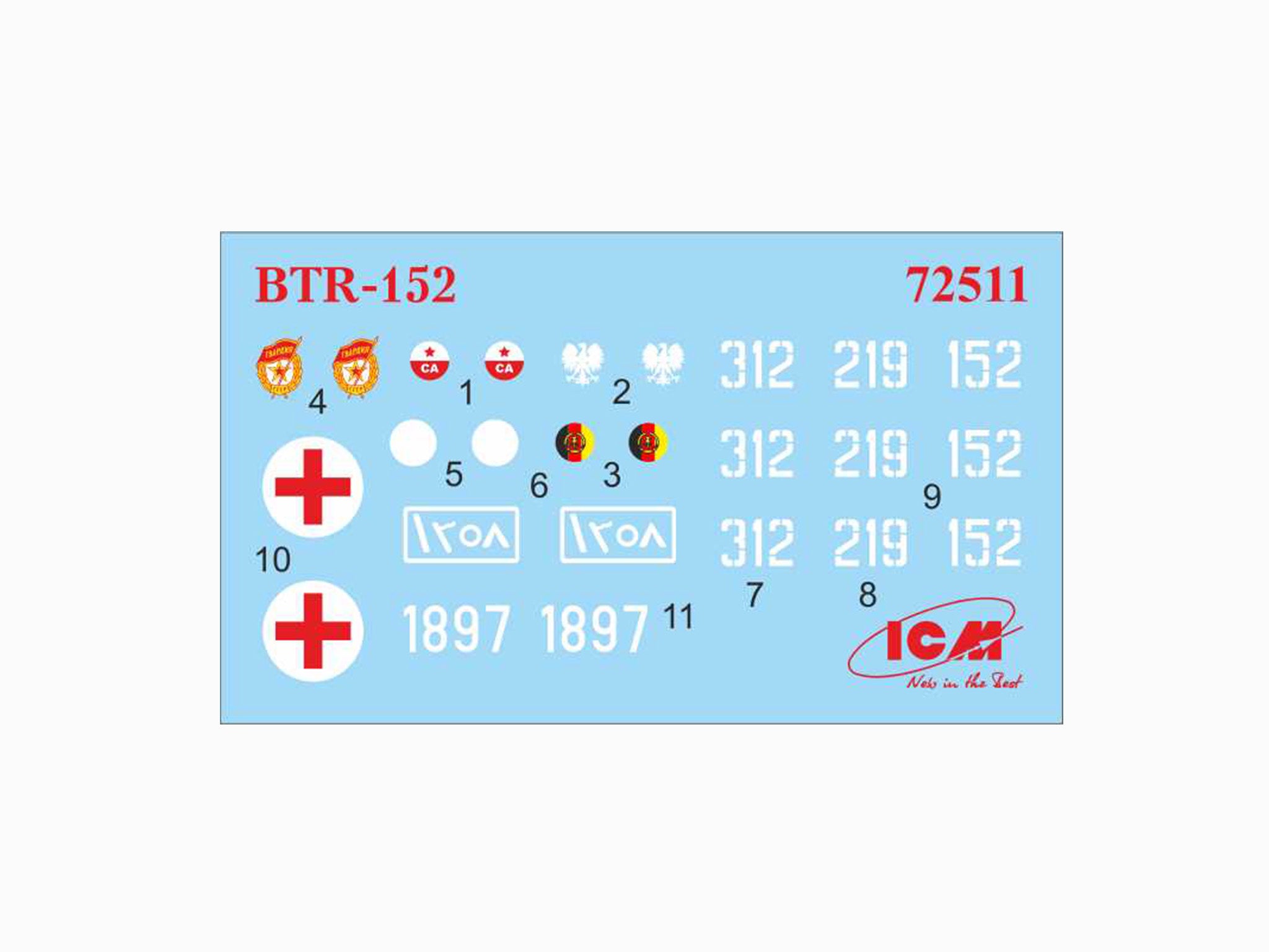 ICM 72521 Scale kit 1:72 BTR-152K Soviet armored troop-carrier model kit plastic