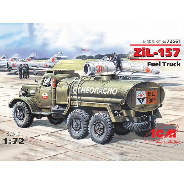ICM 72561 Plastic model kit car 1:72 Zil-157 Soviet fuel truck plastic kit model
