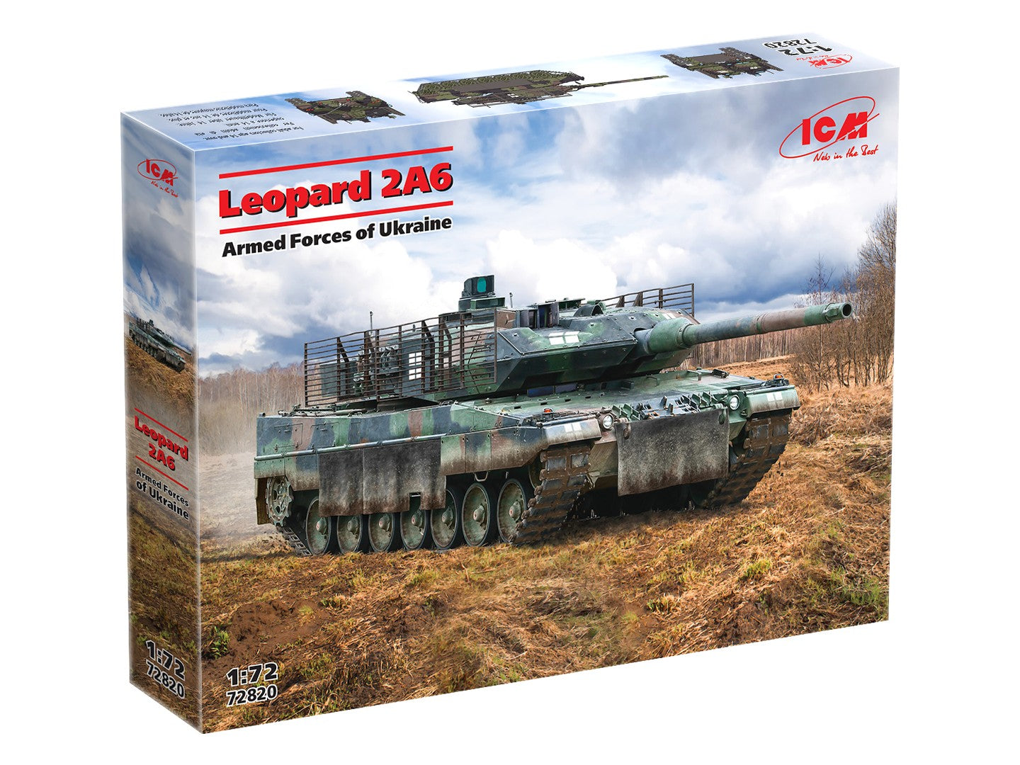 Leopard 2A6 Armed Forces of Ukraine Scale 1:72 ICM72820 Plastic Model Tank Kit