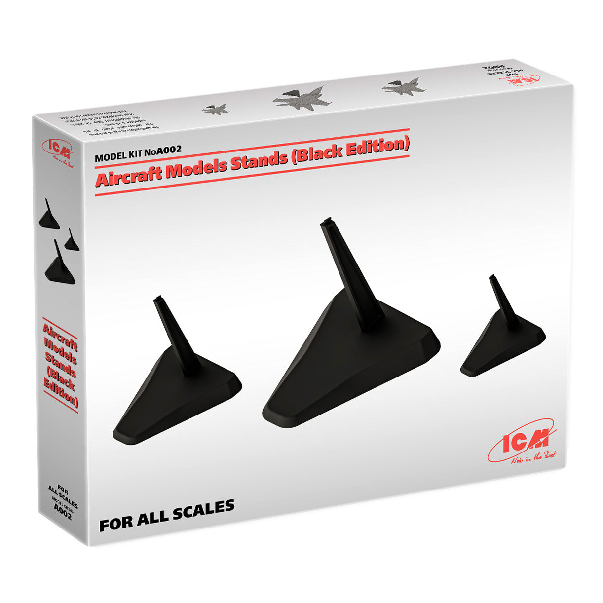ICM A002 Aircraft models stands in 1:48, 1:72, 1:144 scales (Black edition)