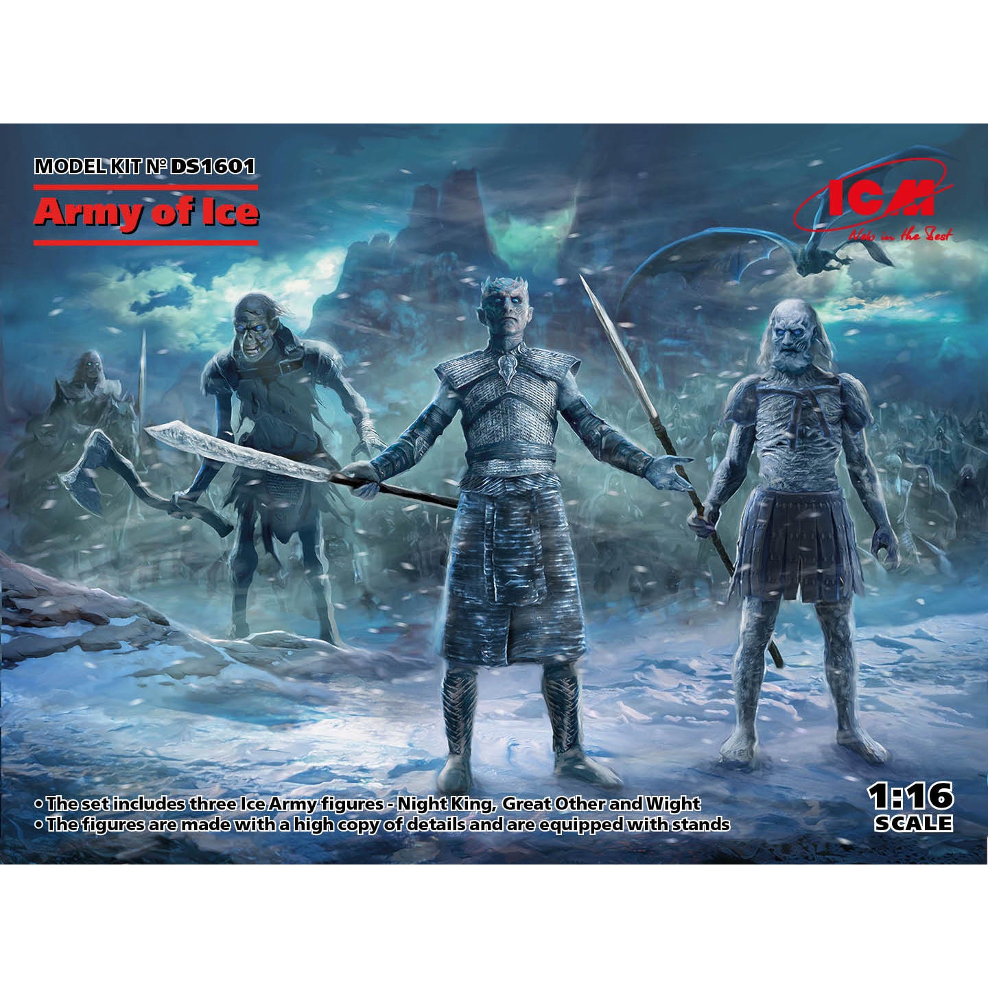 ICM DS1601 Plastic model kit Scale 1:16 Ice Army Night King, Great Other, Wight