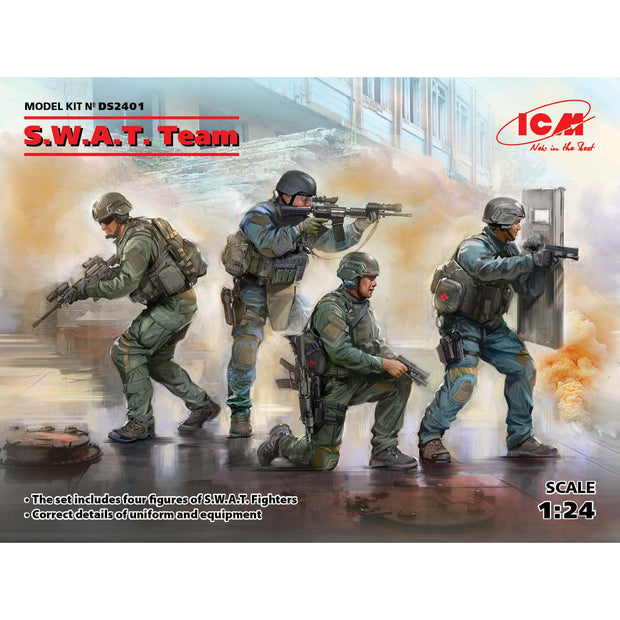 ICM DS2401 Plastic model figures kit Scale 1:24 S.W.A.T. Team kits for dioramas