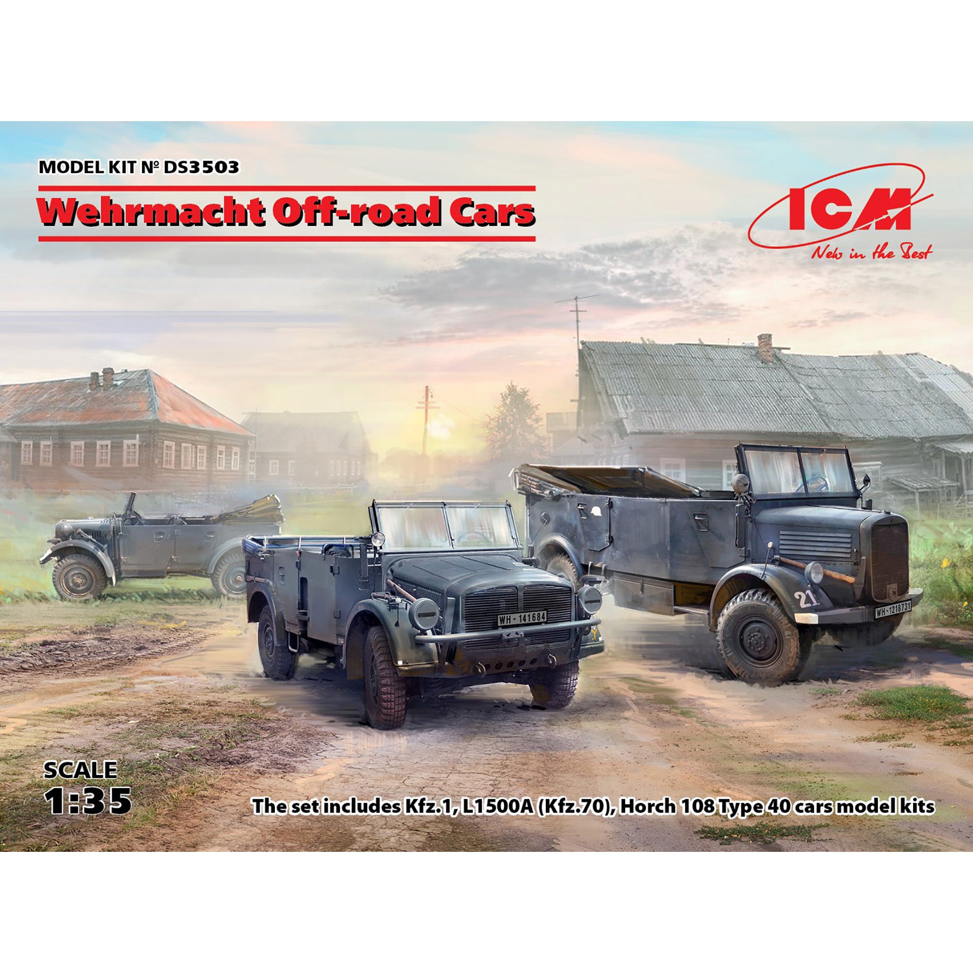 ICMDS3503 model kit Cars 1:35 Wehrmacht Off-Road Kfz.1, Horch 108 Typ 40, L1500A