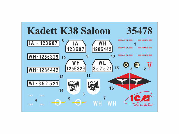 ICM DS3504 model kit 1:35 Wehrmacht Personnel Cars (Kadett K38 Kapitan Admiral)