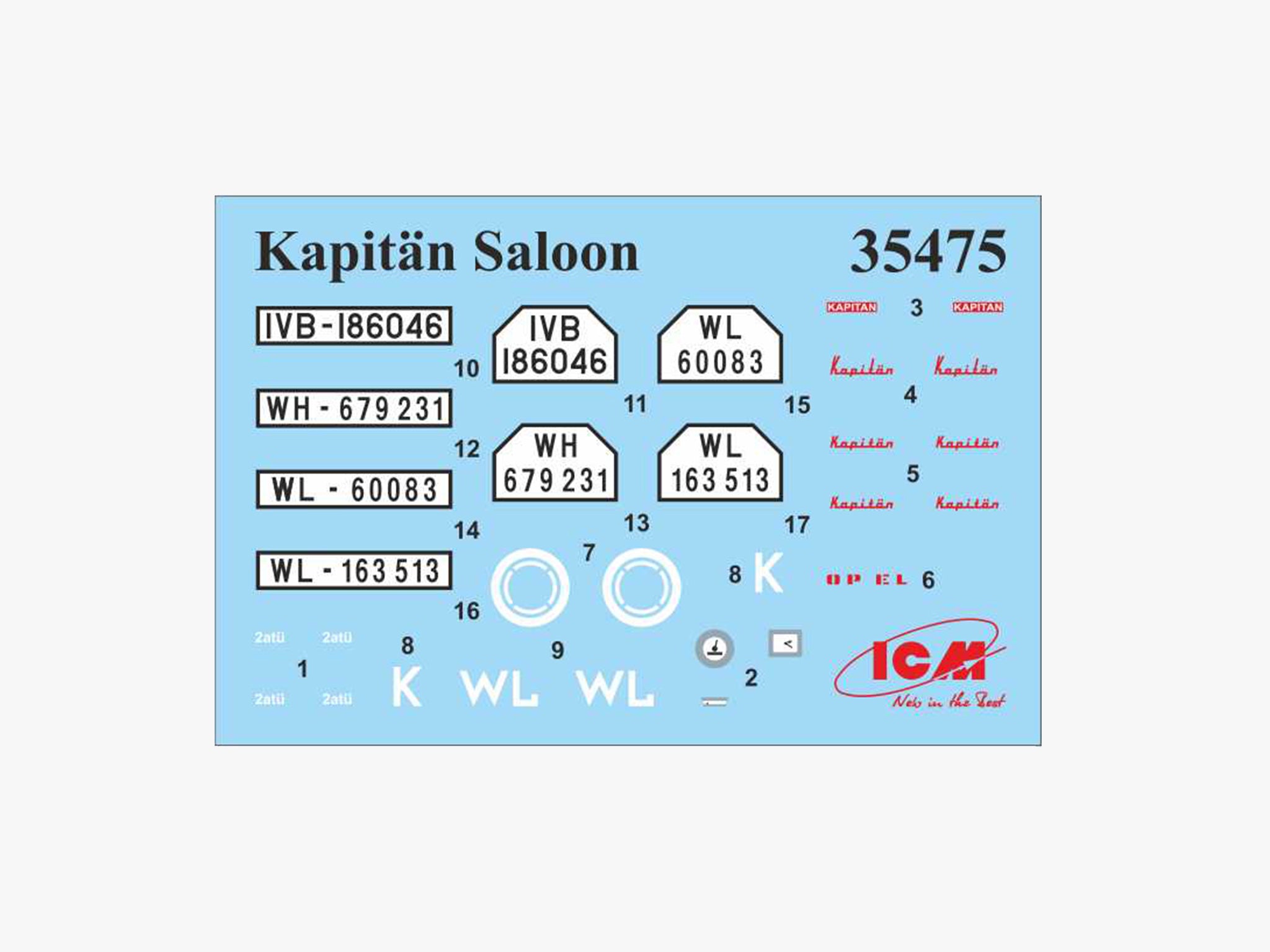 ICM DS3504 model kit 1:35 Wehrmacht Personnel Cars (Kadett K38 Kapitan Admiral)