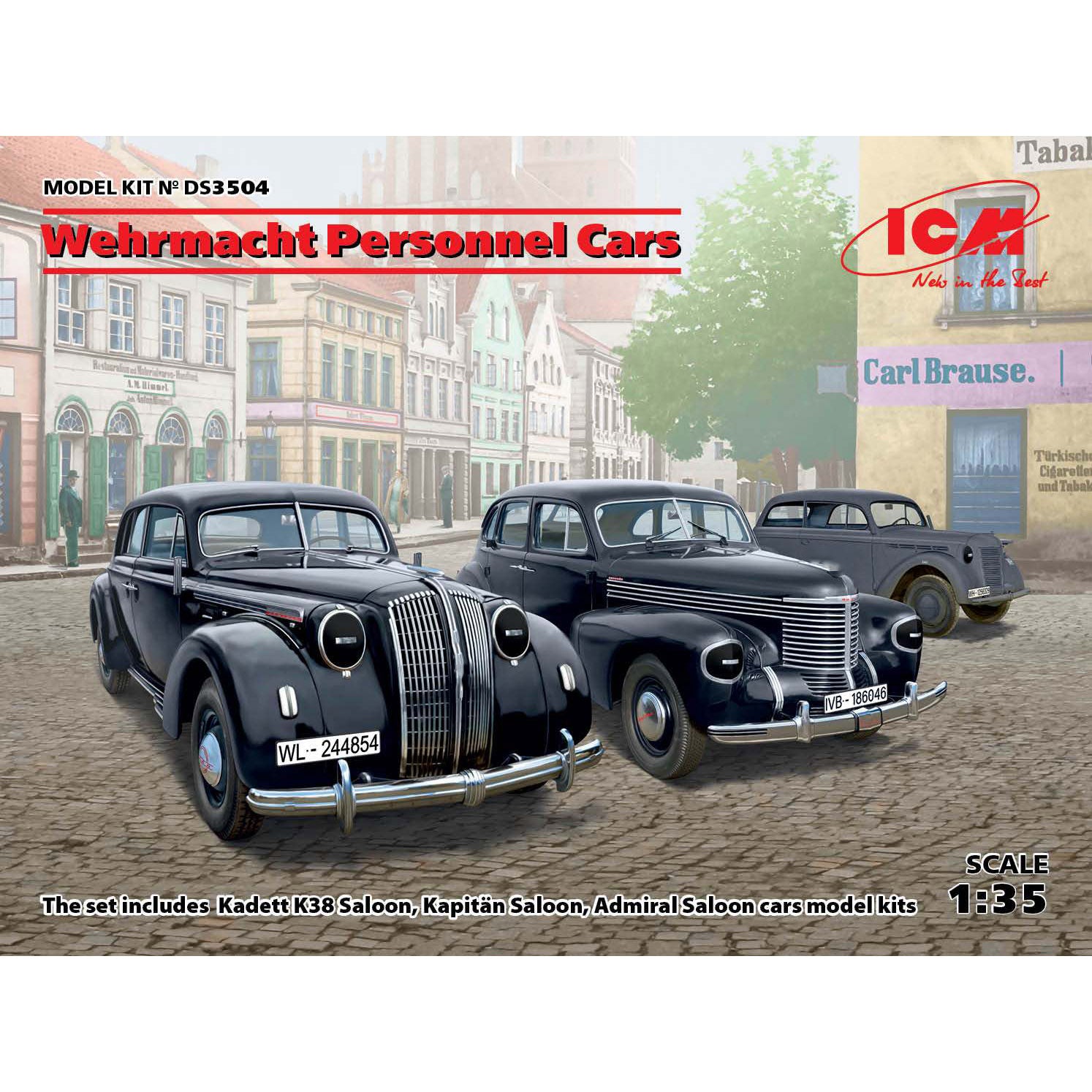 ICM DS3504 model kit 1:35 Wehrmacht Personnel Cars (Kadett K38 Kapitan Admiral)