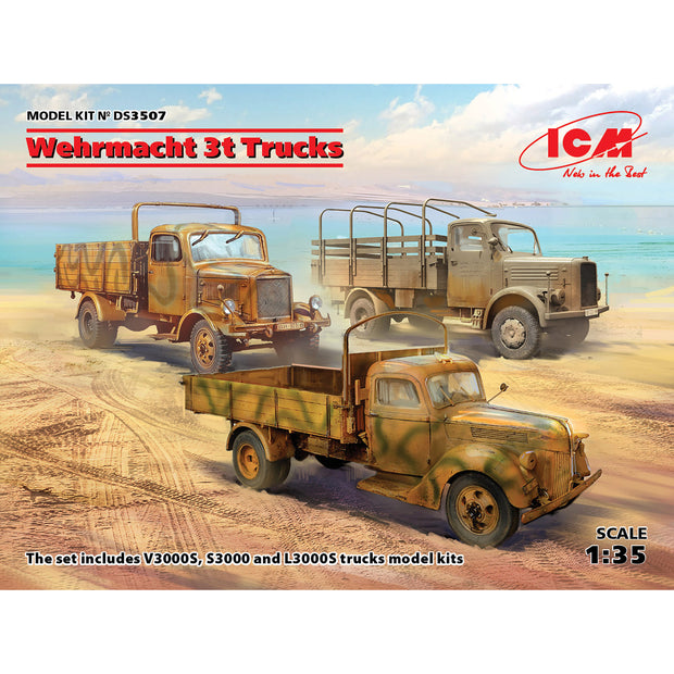 ICM DS3507 Scale model Trucks kit 1:35 Wehrmacht 3t (V3000S, KHD S3000, L3000S)
