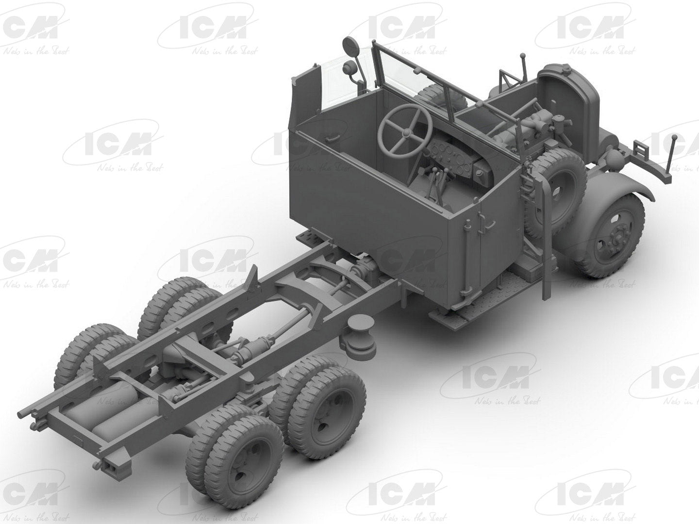 ICM DS3508 model Trucks kit 1:35 Wehrmacht 3axle Henschel33D1 KruppL3H163 LG3000