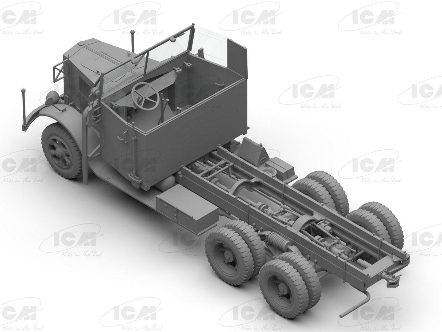 ICM DS3508 model Trucks kit 1:35 Wehrmacht 3axle Henschel33D1 KruppL3H163 LG3000