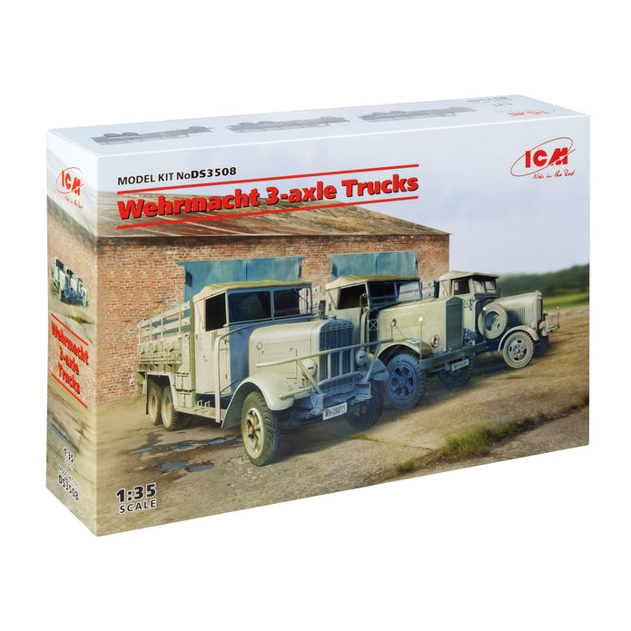 ICM DS3508 model Trucks kit 1:35 Wehrmacht 3axle Henschel33D1 KruppL3H163 LG3000