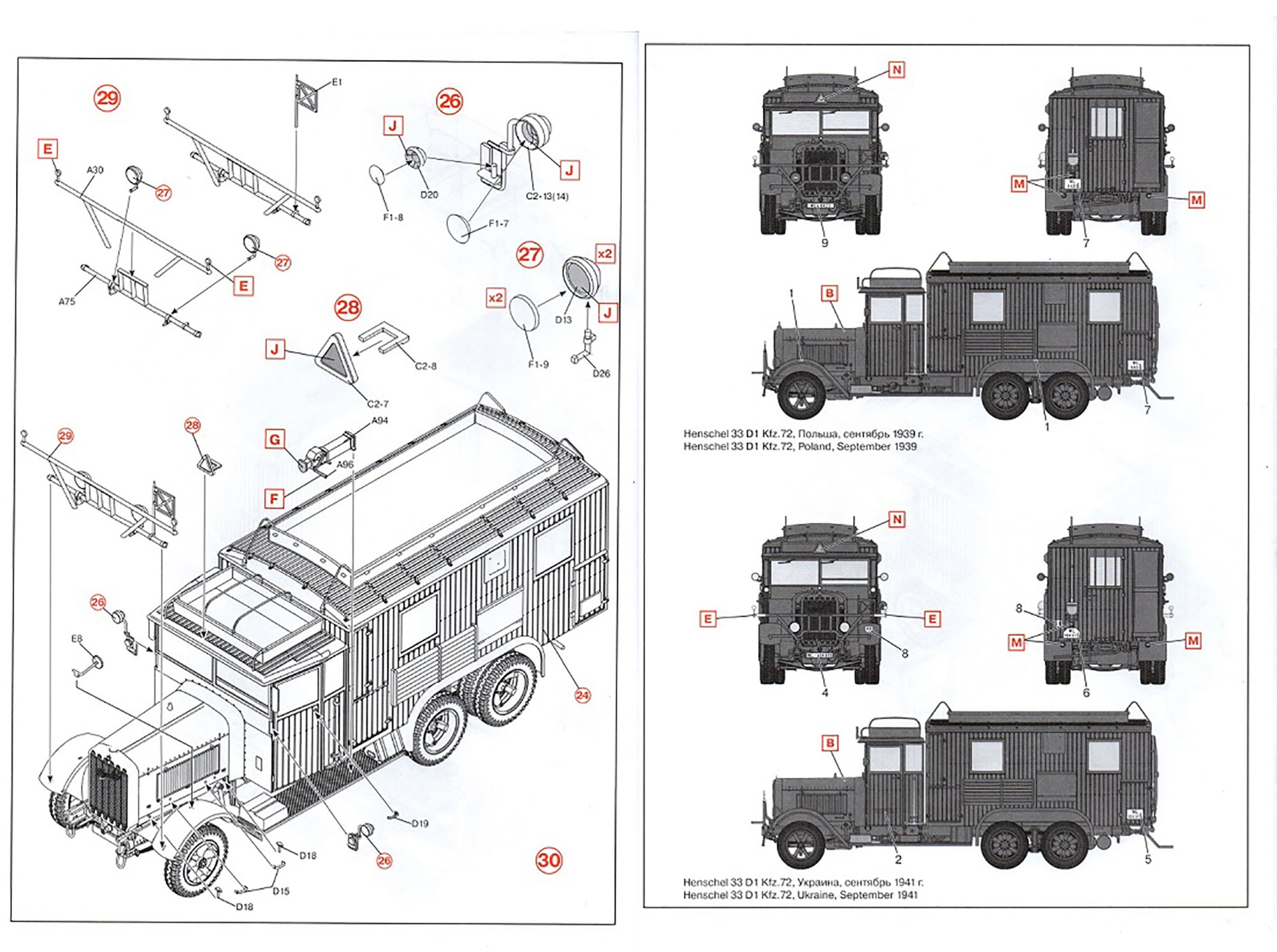 ICM DS3509 Scale 1:35 Wehrmacht Radio Trucks Henschel 33D1 Kfz.72, L3H163 Kfz.72