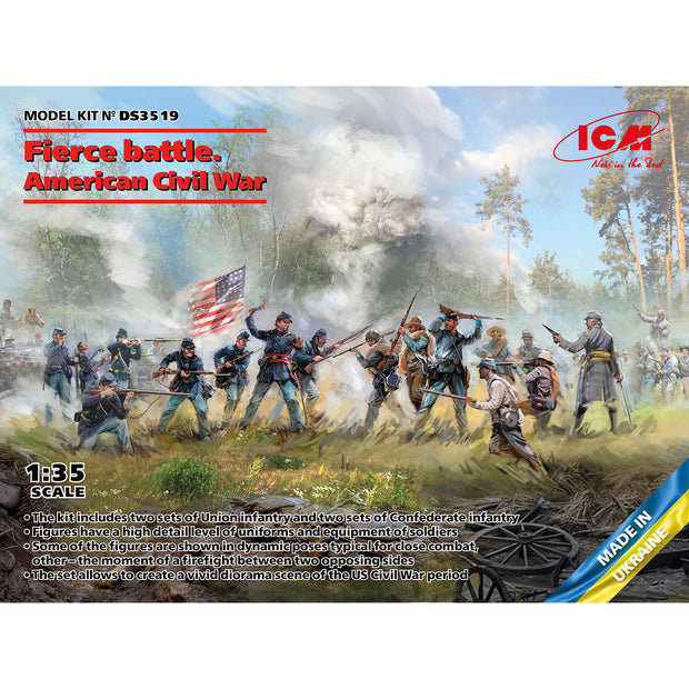 ICM DS3519 Plastic model kit figures Scale 1/35 Fierce battle American Civil War