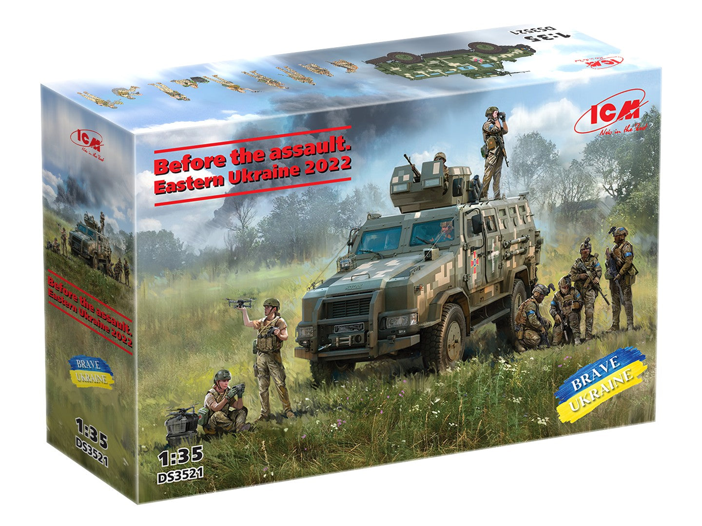 Before the assault. Eastern Ukraine 2022 Scale 1:35 ICMDS3521 Plastic Model Truck Kit