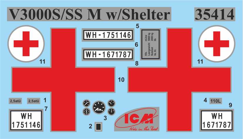 ‘Sankas’ WWII Wehrmacht Ambulance Trucks Plastic Model Kit Scale 1:35 ICM DS3523