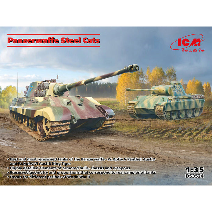 Panzerwaffe Steel Cats Scale 1:35 ICMDS3524 Plastic Model Tank Kit