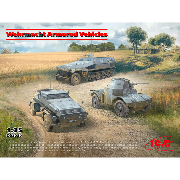Wehrmacht Armored Vehicles Scale 1:35 ICMDS3525 Plastic Model Armored vehicle Kit