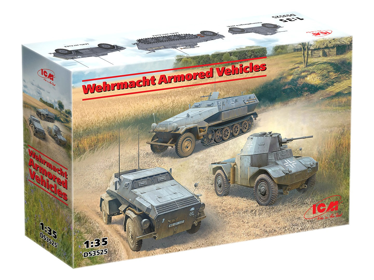 Wehrmacht Armored Vehicles Scale 1:35 ICMDS3525 Plastic Model Armored vehicle Kit