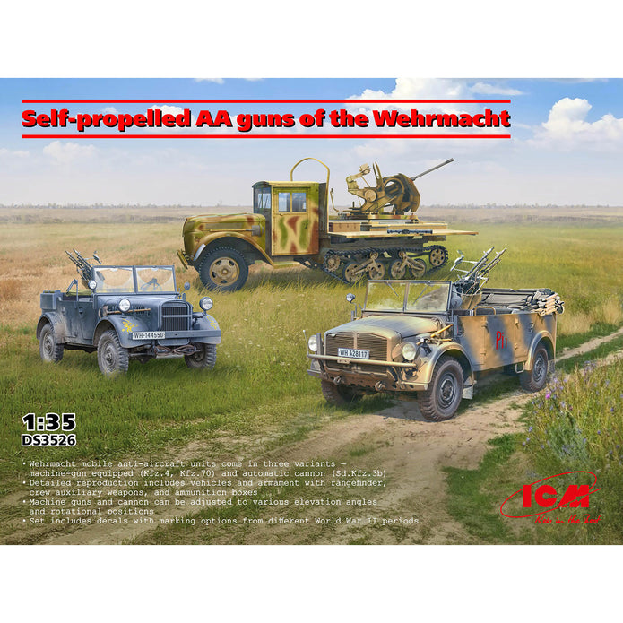 Wehrmacht Self-propelled AA vehicles Scale 1:35 ICMDS3526 Plastic Model Car Kit