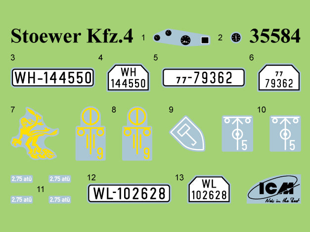 Wehrmacht Self-propelled AA vehicles Scale 1:35 ICMDS3526 Plastic Model Car Kit