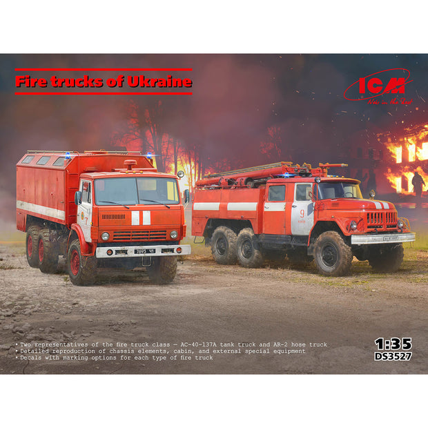 Fire trucks of Ukraine Scale 1:35 ICMDS3527 Plastic Model Truck Kit